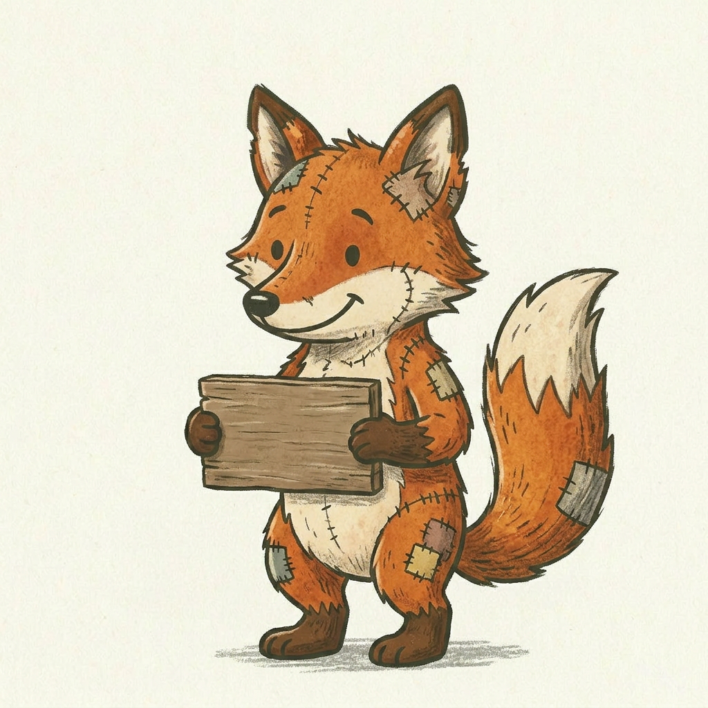 Fox with Sign
