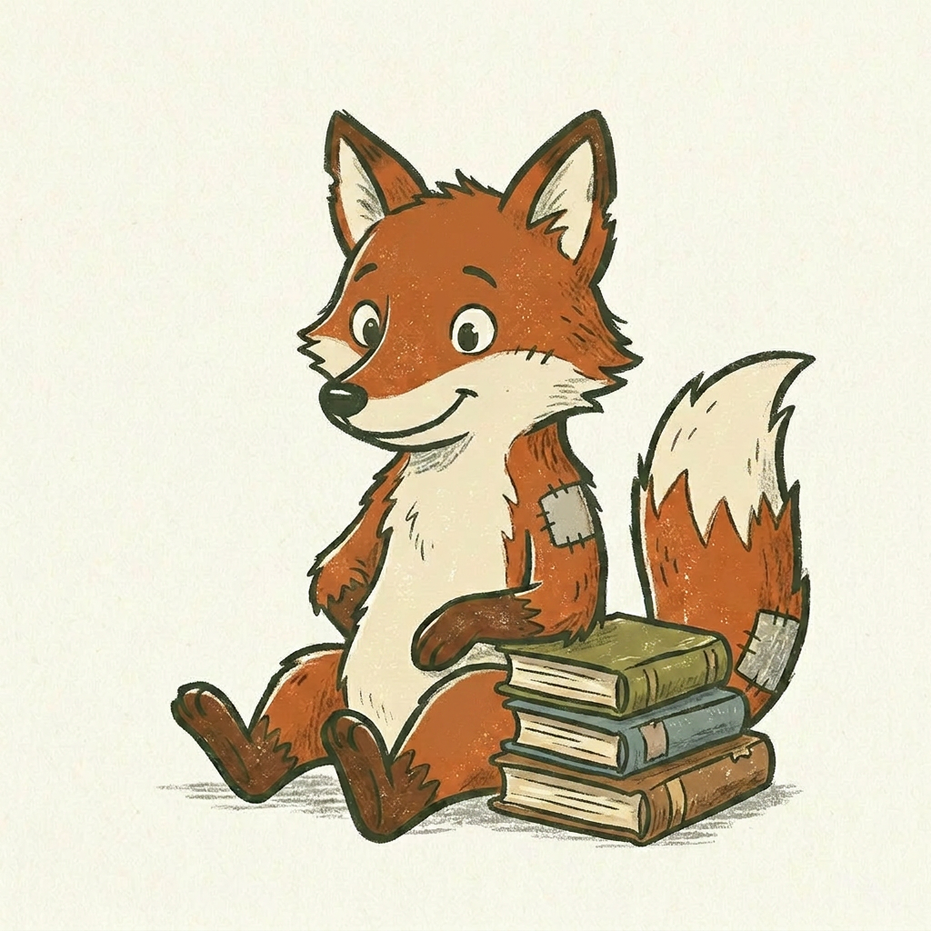 Fox with Books